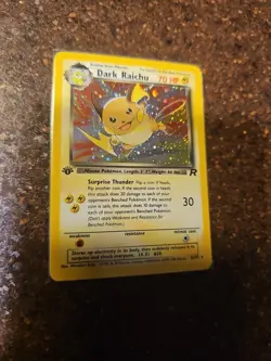 1x Dark Raichu - 83/82 - Secret Rare Holo - 1st Edition Team Rocket Pokemon Near - Image 1
