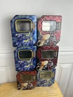 Pokemon Empty 6X Large Tins L18cm, W14.5cm, H8cm Ref A - Image 1