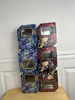 Pokemon Empty 6 X Large Tins L18cm, W14.5cm, H8cm Ref B - Image 1