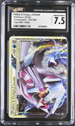 CGC 7.5 Palkia & Dialga LEGEND 2010 Triumphant Top 101/102 Holo Pokemon Card - Image 1
