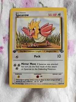 Pokemon Cards: Jungle 1st Edition Common: Spearow 62/64 - Image 1