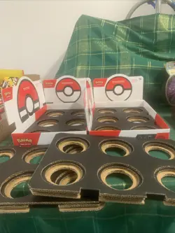 2-Pokemon Trading Card Game PokeBall Collectors Tin Storage Displays only - Image 1