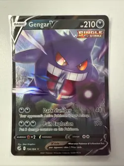 Pokemon TCG Fusion Strike Gengar v Holo Ultra Rare Card 156/264 - Image 1