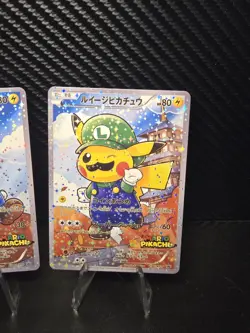 Pikachu Mario & Luigi JP Custom Sparkle Card Collectible/Display - Image 3