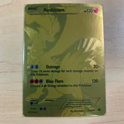 Pokemon TCG Reshiram Full Art Secret Rare Holo Card Legendary Treasures 114/113 - Image 1