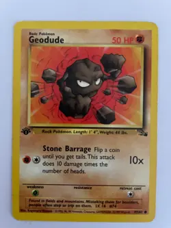 Geodude 47/62 1st Edition Fossil Pokemon Card TCG LP - Image 1
