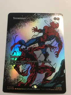 magic the gathering spiderman #40 Terminate Foil Borderless Carnage Near Mint - Image 1