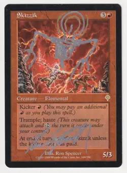 Signed Altered Sketch Skizzik HP Invasion Artist Ron Spencer 2000 MTG Magic Rare - Image 1