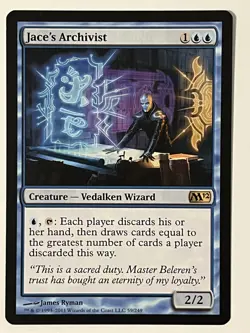 Jace's Archivist Magic 2012 (M12) Non-Foil MTG NM - Image 1