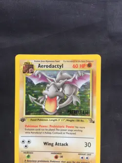 Pokemon Cards: 1st Edition Fossil Rare Holo Prerelease: Aerodactyl 1/62 - Image 2