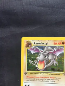 Pokemon Cards: 1st Edition Fossil Rare Holo Prerelease: Aerodactyl 1/62 - Image 3