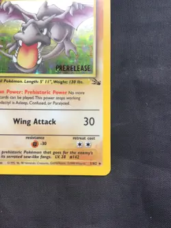 Pokemon Cards: 1st Edition Fossil Rare Holo Prerelease: Aerodactyl 1/62 - Image 5