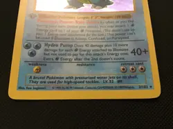 1999 Pokemon 1st edition shadowless base set Holo BLASTOISE NR/MINT - Image 3
