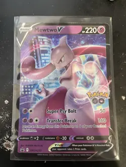 Pokemon TCG Mewtwo V SWSH223 Pokemon GO Black Star Promo NM Condition - Image 1