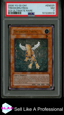 TREEBORN FROG ULTIMATE RARE YU-GI-OH! SOI-SHADOW OF INFINITY 2006 EN025 PSA 7 - Image 1