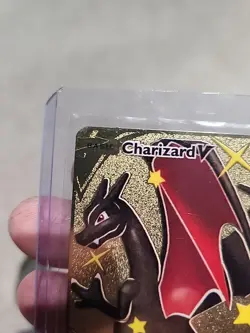 CHARIZARD V HP 220 Gold FOIL Pokemon Card 079/073 Fan Art Display Card - Image 2