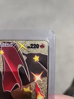 CHARIZARD V HP 220 Gold FOIL Pokemon Card 079/073 Fan Art Display Card - Image 3