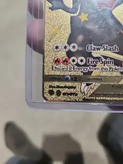 CHARIZARD V HP 220 Gold FOIL Pokemon Card 079/073 Fan Art Display Card - Image 4