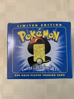 RARE Limited Edition 1999 23K Gold Plated Mewtwo Trading Card NEW IN BOX - Image 2