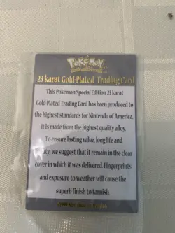 RARE Limited Edition 1999 23K Gold Plated Mewtwo Trading Card NEW IN BOX - Image 3