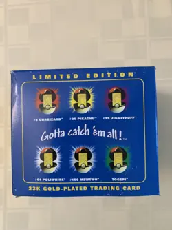 RARE Limited Edition 1999 23K Gold Plated Mewtwo Trading Card NEW IN BOX - Image 4