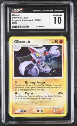 CGC 10 GEM MINT Gliscor 2008 Legends Awakened 5/146 Holo SWIRL Pokemon Card - Image 1