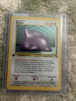 Pokemon TCG Ditto Fossil Holo Rare Card 3/62 1st Edition Great Condition - Image 1
