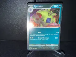 Tyranitar 135 Pokemon Paldea Evolved Stamped Cosmos Holo SWIRL Promo Card NM+ 🌀 - Image 1