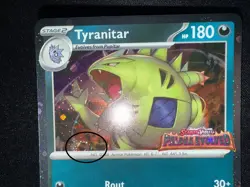 Tyranitar 135 Pokemon Paldea Evolved Stamped Cosmos Holo SWIRL Promo Card NM+ 🌀 - Image 2