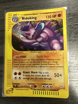 2002 Pokemon TCG Nidoking H18/H32 Aquapolis Holo Rare Card Very LP - Image 1