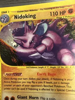 2002 Pokemon TCG Nidoking H18/H32 Aquapolis Holo Rare Card Very LP - Image 3