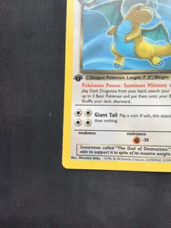 Pokemon Cards: Team Rocket 1st Edition Rare: Dark Dragonite 22/82 - Image 5