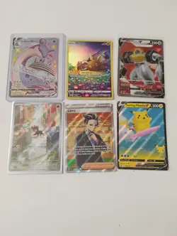 Pokemon Surfing Pikachu/Litleo Illustration Rare/Full Art Holo Cards - Image 1