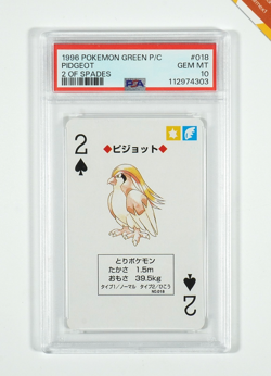 Pokemon PSA 10 Pidgeot #018 2 Of Spades Green Poker Card 1996 Japanese - Image 1