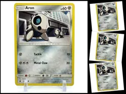 Pokemon Sun & Moon Crimson Invasion 65/111 Aron 4X Mint/NM TCG 4 Card Playset X4 - Image 1