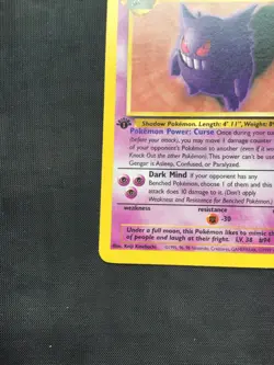 Pokemon Cards: Fossil 1st Edition Rare: Gengar 20/62 - Image 5