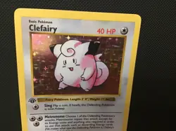 1st Edition Clefairy Base set Shadowless Holo pokemon card 5/102 LP/MP - Image 2