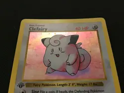 1st Edition Clefairy Base set Shadowless Holo pokemon card 5/102 LP/MP - Image 3
