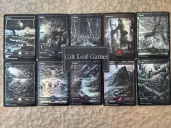 MTG *Crimson Vow Full Art Foil Basic Land Complete Set (10 Total)* (NM) Magic - Image 1