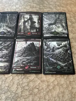 MTG *Crimson Vow Full Art Foil Basic Land Complete Set (10 Total)* (NM) Magic - Image 3