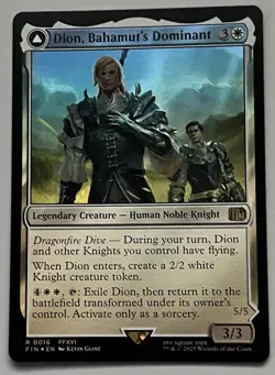 MTG Final Fantasy Dion, Bahamut’s Dominant Legendary Creature RARE FOIL #0016 - Image 1