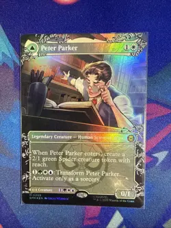 Peter Parker NM Borderless Foil, MTG, Marvel's Spider-Man, #208 Mythic Rare - Image 1