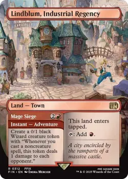 x1 Lindblum, Industrial Regency // Mage Siege - Foil - Borderless R MTG Final Fa - Image 1