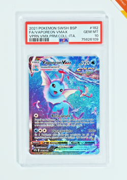 Pokemon PSA 10 Vaporeon Vmax #182 Full Art Premium Collection 2021 Italiano - Image 1