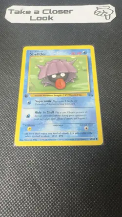 Shellder #54/62 - 1st Edition Fossil - Non Holo Pokemon - EX - Image 1