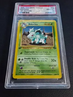 1999 POKEMON JUNGLE 1ST EDITION #40 NIDORINA PSA 10 - Image 1