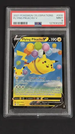 PSA 9 Flying Pikachu V 006/025 Celebrations Pokemon 2021 - Image 1