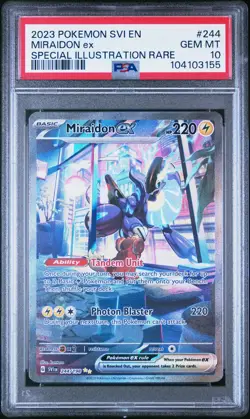 2023 POKEMON SVI EN-SCARLET & VIOLET #244 MIRAIDON EX PSA 10 - Image 1