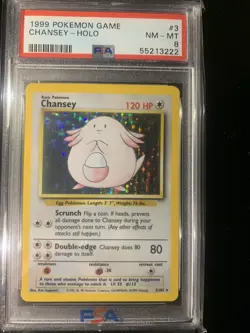 PSA 8 NM-MT Chansey HOLO Pokemon Base Set WOTC 1999 FRESH GRADE! Vintage - Image 1