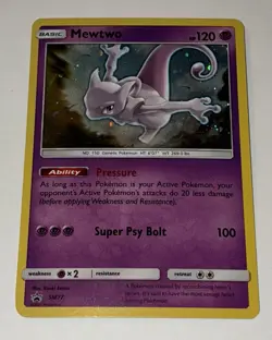 2017 Pokemon TCG Mewtwo SM77 Black Star Promo! NM Cond. - Image 1
